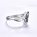 Merthus 6x6mm Heart Shape Simulated Mystic Rainbow Topaz 925 Sterling Silver Double Heart Promise Ring for Women Size 7