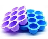 LUXEHOME 2-Pack BPA Free Silicone Baby Food Storage Freezer Containers with Clip-on Lid, FDA Food Storage Trays