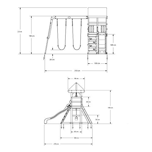 Backyard Discovery Buckley Hill Wooden Swing Set, Made for Small Yards