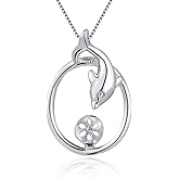 LGSY Sterling Silver Dolphin Bail Pin Pendant Fitting for Pearl Jewelry, Design Pendant Mount for Women DIY Jewelry Making