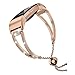 Moolia Compatible Charge 2 Bands for Women, Bling Jewelry Bracelets Adjustable Stainless Steel Metal Bands Small Bangle Straps, Rose Gold