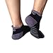 Non Slip Skid Socks with Grips, For Hospital Rehab, Traveling, Yoga, Pilates, Barre, Martial Arts, Trampoline, Fitness, Home Use, For Women, Men, YogaAddict, Black (Grey Edges) - Size L/XL