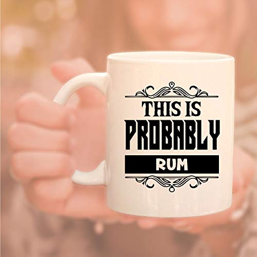 Veracco Keramik-Kaffeetasse mit Aufschrift "This Is Probably Rum", lustiges Geschenk für jemanden, der gerne trinkt, Junggesellenabschied, Gastgeschenk für Trauzeugen, Rum, Keramiktasse – Bild 8