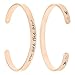 POPSPARK 2 Pieces Women Cuff Bracelets, Couple Inspirational Bangle Rosegolden Bangle Bracelets Stainless Steel Personalized Engraved Motivational Bangle Encouragement Bangle Jewelry Gift