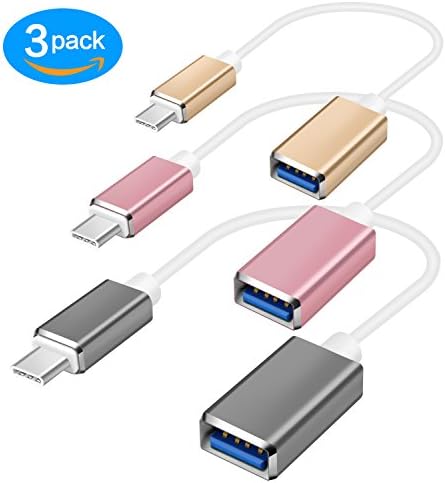 USB Type C Adapter 3 Pack, USB-C Male to USB-A Female Converter Hi-speed OTG Connector Cable for Samsung Galaxy S8 Plus S8+ Note 8 MacBook Pro ChromeBook Pixel 2 XL Nexus 5X 6P &amp;More