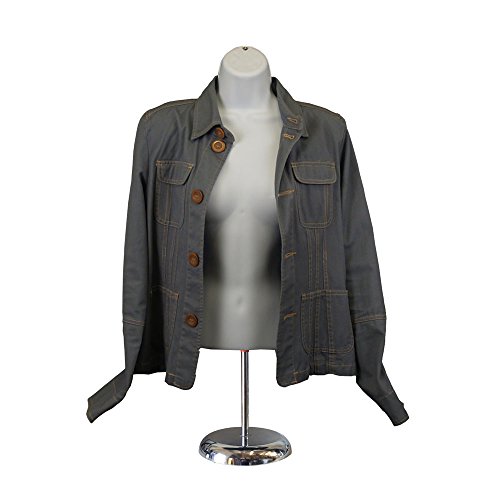 EZ-Mannequins - Female Hollow Back Torso Mannequin for T-shirts, Trade shows and Photography - Deluxe 8" Metal Base & Stand - Easy to assembly and transport. For Indoor or Outdoor displays. (White)