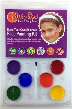 Ruby Red Paint Face Paint, 2ML X 6 Colors - Clam Make Pastel Rainbow