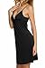 Ekouaer Nighties Women 's Soft Chemise Night Gown Black-lace V back S US (4,6)