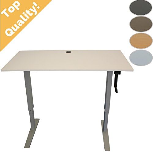 Adjustable Standing Desk with Built-In Charging Station and White Top by Rebel Desk