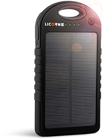 Solar Chargers,High Efficiency 5000mAh Portable Solar Power Bank Solar Cellphone Chargers Rain-resistant External Backup with Dual USB Port Battery Charger for iPhone,iPad,Galaxy,Nexus,HTC and More