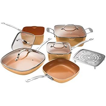 Amazon.com: Gotham Steel 1994 Nonstick 10 Piece Square ...