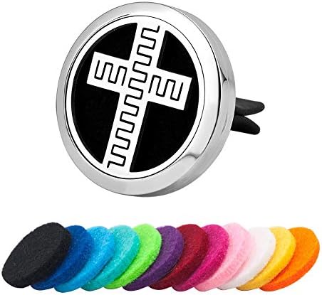 Moonlight Collections Scented Oil Diffuser Christian Cross Car Vent Clip Air Freshner Fragrance Locket