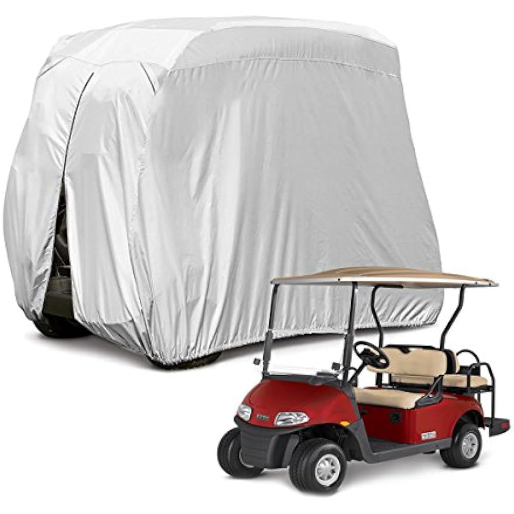 4 Passenger 400D Waterproof Sunproof Golf Cart Cover 80" L, Fits EZ GO