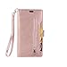 Galaxy Note 8 Case, SUPZY Leather [9 Card Slots] [Photo & Wallet Pocket] Multi-Function Premium PU Leather Magnetic Flip Shockproof Zipper Wallet Case Cover for Samsung Galaxy Note 8 (Rose Golden)