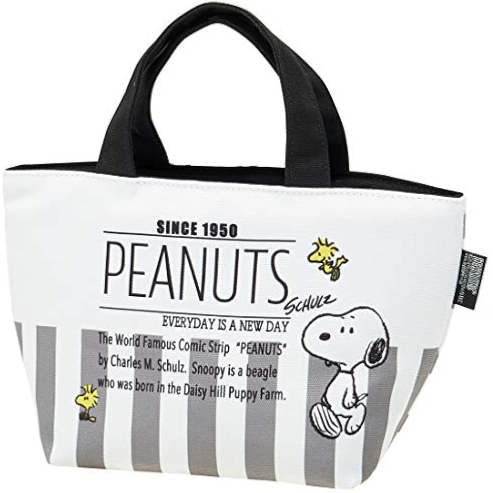 Skater Lunch Bag Canvas Tote Snoopy (with Zipper) Peanuts 3012.5h18cm