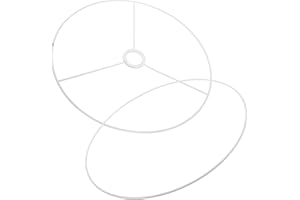 HEMOTON Vintage Lampshade Frame DIY Round Wire Lamp Shade Ring 40cm Diameter E27 Base for Table Floor Pendant Lamps