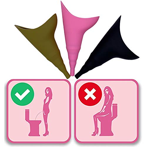 Female Urination Device - Portable Foolproof Urinal Allows Women to Pee Standing Up, No Mess, No Stress, Reusable, Compact, Lightweight Womens Pee Funnel for Outdoor Activities -with Drawstring Bag