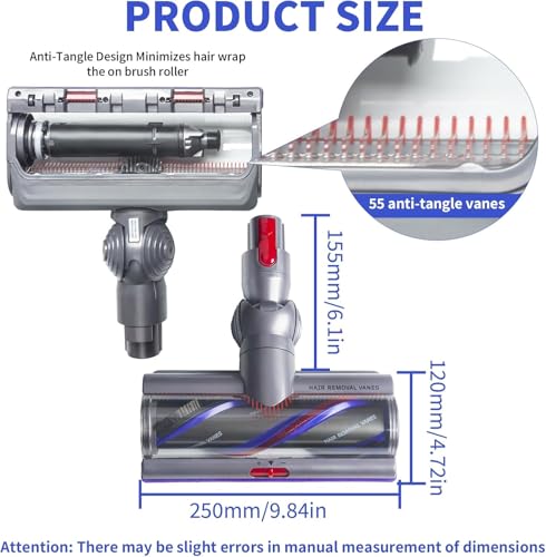 Upgrade V11 High Torque Cleaner Head Replacement for Dyson V11 V15 V10 SV12 SV14 SV15 SV17 SV22 SV27 SV28 SV47 Models, Vacuum Head Attachments for Dyson Parts & Accessories No. 970100-04 & 05
