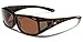 Barricade Polarized Rectangular Fit Over Glasses Sunglasses with Side Shield