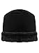 Black Plush Fur Trim Fleece 3 Piece Hat Scarf & Glove Set Black