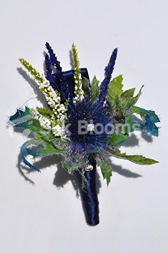 Amazon ゴージャスなスコットランドinspired Navy Blue Thistle Buttonhole Withブルーヘザー 造花 オンライン通販 Amazon ゴージャスなスコットランドinspired Navy Blue Thistle Buttonhole Withブルーヘザー 造花 オンライン通販
