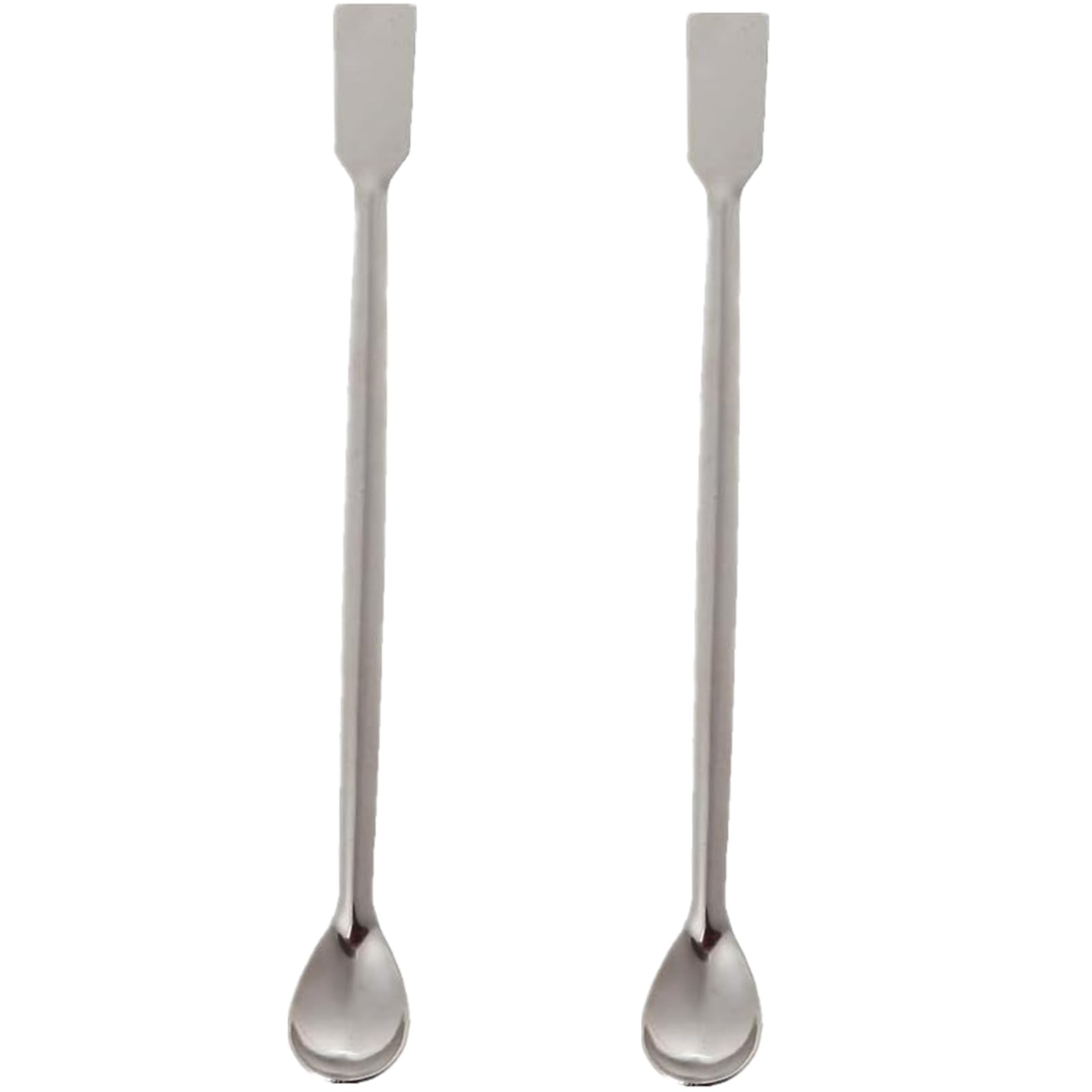 Photo 1 of 2 Pcs Gold Silver Melting Long Handle Stainless Steel Spoon Stirring Rod Spoon Melting Casting Refining Gold Silver Tool Multifunctional Coffee Beverage Stir Sticks Coffee Stirrers, Silver