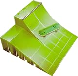 Spinmaster Tech Deck Neon Ramp, Green Quarter Pipe