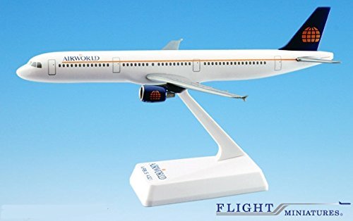 Flight Miniatures Airworld A321-200 1:200 Scale - Plastic Snap-Fit Model Airplane - Collectible Replica of Airworld Airlines Aircraft - Part# AAB-32100H-006