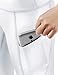 ODODOS High Waist Out Pocket Yoga Pants Tummy Control Workout Running 4 Way Stretch Yoga Leggings,White,Medium