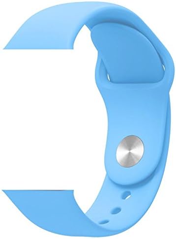 Denkoo Band for Apple Watch 38mm S/M, Soft Silicone Replacement Sport Strap for Apple Watch iWatch Series 3 Series 2 Series 1 Sport and Edition, Light Blue