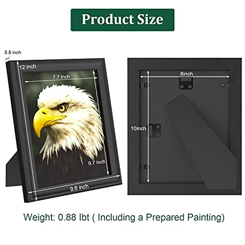 PICFREIM 2 Pack 8x10 Picture Frame Set, Black Solid Wood Photo Frames with High Definition