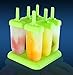 Classic Repeated Use Popsicle Molds Ice Pop Molds BPA Free, Oval, Set of 6 (Green)