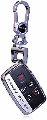 Soft TPU Car Key Fob Cover for Range Rover Colored Key Caps Key Chain - Anti Fall Design to Protect Your Remotes (Silver)