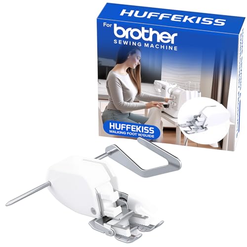 Walking Foot for Brother Sewing Machine – Heavy Duty Even Feed Foot for Quilting, Thick Fabrics & Leather – Perfect for Quilters, DIY Enthusiasts & Professional Tailors -White