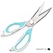 Kitchen Scissors - Multi-Function Kitchen Shears, Heavy Duty, Razor-Sharp Stainless Steel, Easy-Clean, Dishwasher-Safe (Ocean Blue)