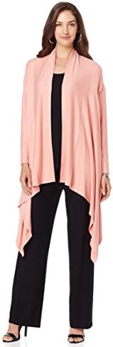 Liz Lange Surprise Knit Cascading Cardigan 358-033, Pale Papaya, M