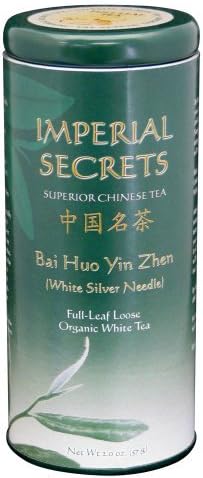 Imperial Secrets Full-Leaf Loose Organic White Tea, Bai Huo Yin Zhen Silver Needle, 2.0 Ounce by Imperial Secrets