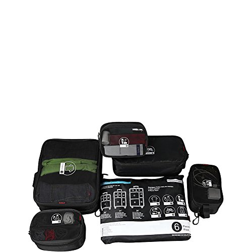 Rockland Smartpack Luggage Packing Cubes, Black, 6-Piece Set