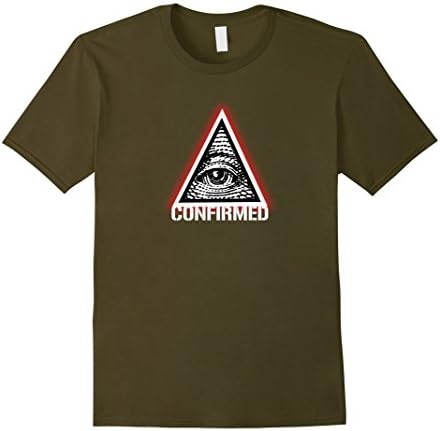 Men's Illuminati Confirmed Shirt ~ Eye of Providence Men's Women's Small Olive