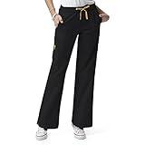 Four Stretch By Wonderwink Women's Drawstring Elastic Waist Sporty Cargo Scrub Pant Xx-Large Tall Black