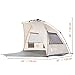 Easthills Outdoors Instant Shader Extended L Easy Up Beach Tent Sun Shelter for 2-4 Person - Extended Zippered Porch Beige