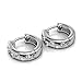 Silver Bay Swarovski Earrings for Women and Girls Sterling Silver 925 Small Thick Huggie Hoop Rhodium Plated in a Gift Box