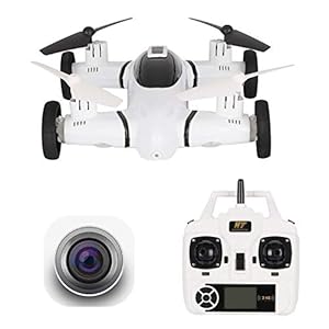 Flying Drone Car Air-Ground Drone with 480P HD Camera Live Video，HT Drone Quadcopters with 3D Flip,RC Camera Car for Kids with Bonus Battery Double Flight Time