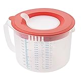 Leifheit 3-in-1 Measuring Cup-Measures, Stirs and Stores, Transparent White and Red