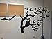 JnM Vinyl Studio Halloween Window Cling Set of Bats a Tree and Haunted House 8 x 11.5 Sheet Black