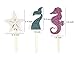 36-Pack Mermaid Cupcake Toppers Picks, Glitter Cake Toppers Food Sticks for Mermaid Themed Party Cake Decoration Supplies