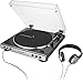 Audio-Technica AT-LP60XHP Fully Automatic Belt-Drive Turntable, Gunmetal/Black, Hi-Fidelity, Plays 33 -1/3 and 45 RPM Records with ATH-250AV Headphones, 40 mm Drivers, Lightweight & Comfortablethumb 3