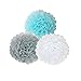 23 Pcs Blue White Happy Birthday 1st Baby Shower Party Wedding Favors Hanging Decorations Kit with Paper Tissue Flowers Tassel Hangings and Dots Garlands Decorations