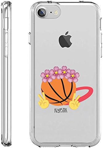 iPhone 7 Case Basketball Hoop Emoji Floral Crown Transparent TPU Plastic Designer Case Cover For Teens Girls Women. Fits iPhone 7 7S [ KlypsterLite ]