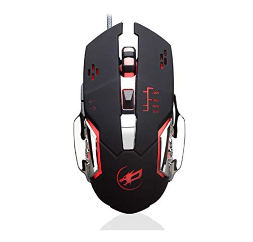High Precision DPI Symmetrical Optical USB Wired Mouse with 7 Soothing LED Colors, 6 Buttons,Ergonomic